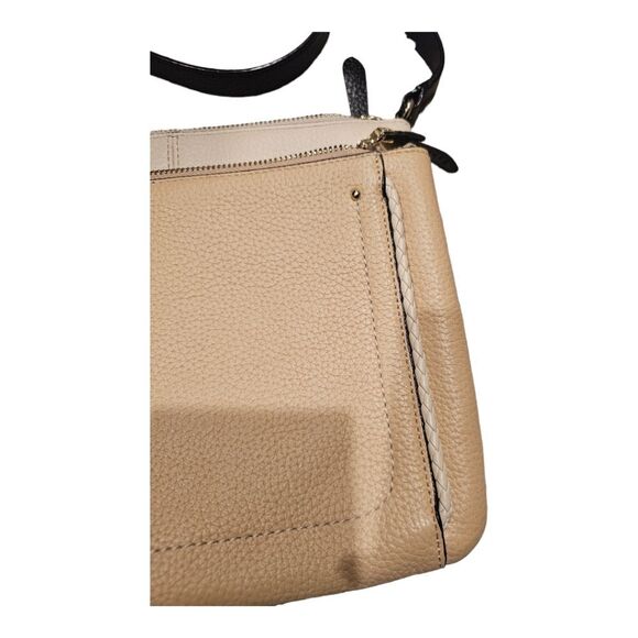 COLE HAAN Tri-Color Crossbody ~ Tan Cream Black - Picture 6 of 11